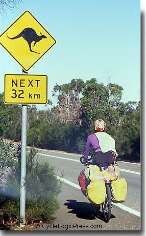 Australia Bicycle Touring Photos Kangaroo crossing sign
