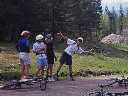Rampart Lake BC biking rest stop