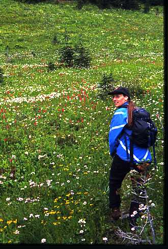 Sharon in meadow of flowers